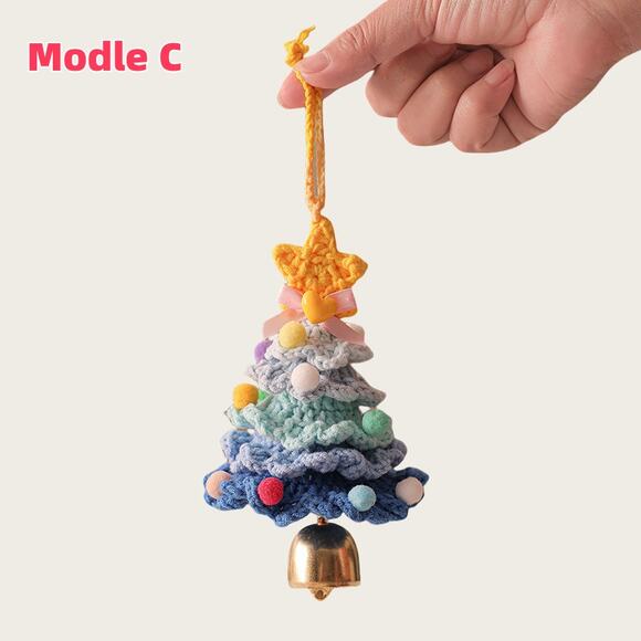 Hand-knitted Christmas Tree Hanging Ornaments With Metal Bells - Picture 6 of 11